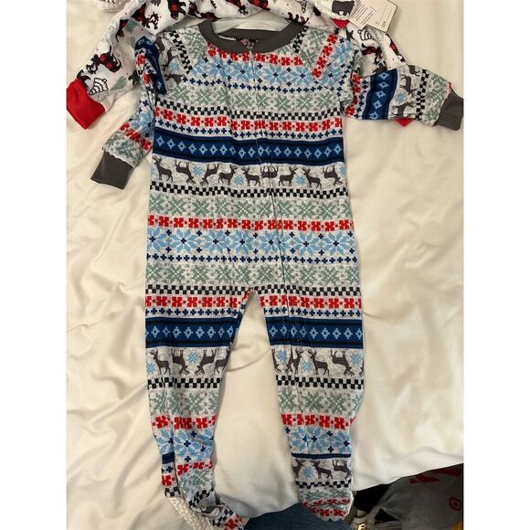 Christmas Family Matching Pajamas Set 18-24M Fair Isle Holiday PJs - Red Baby - Picture 2 of 5